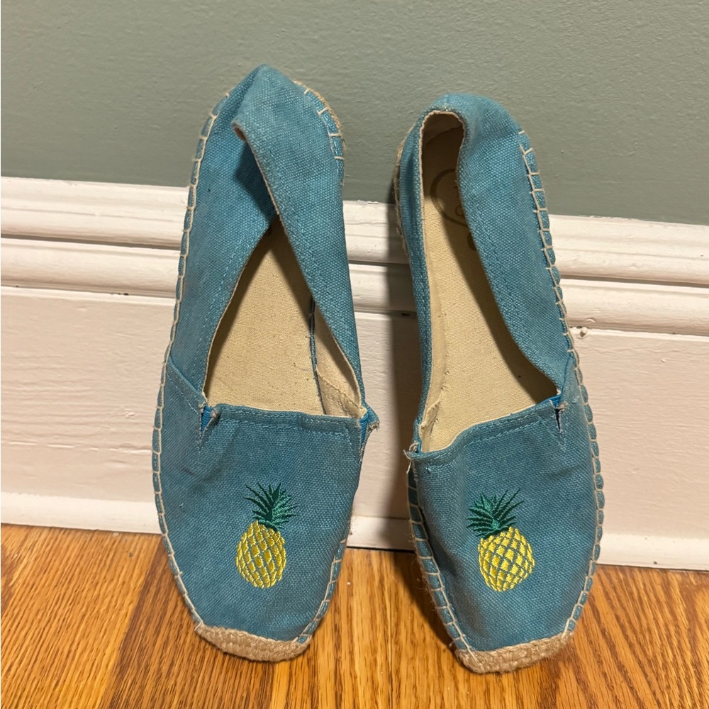 Teal Espadrilles with Pineapple Detail